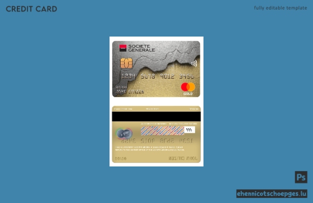 Beispielvorschau der Société Générale Bank Mastercard